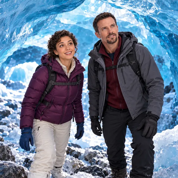 Inside the blue ice cave