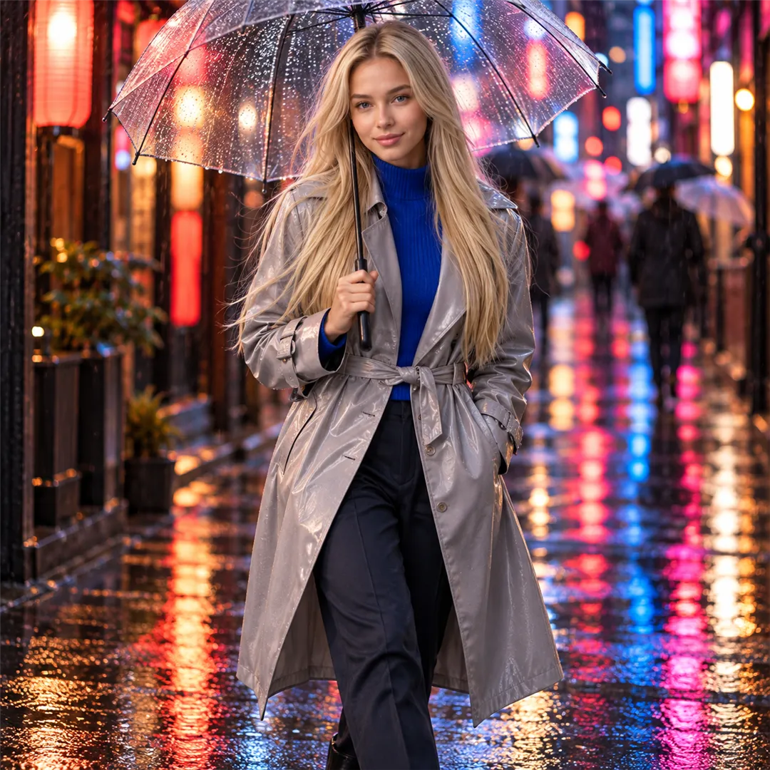 Neon rain in Tokyo