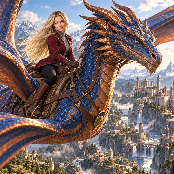 Riding the dragon over the kingdom