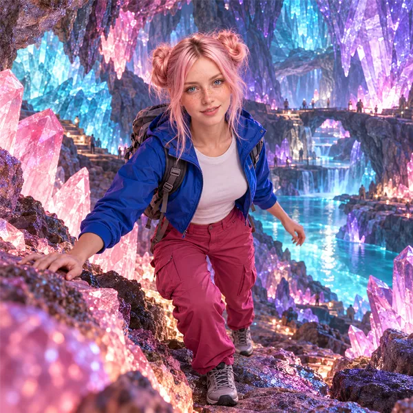 Climbing the crystal cavern