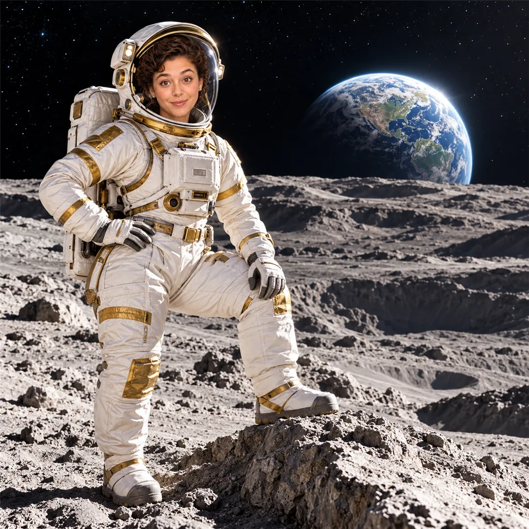 Moonwalk with Earth rising