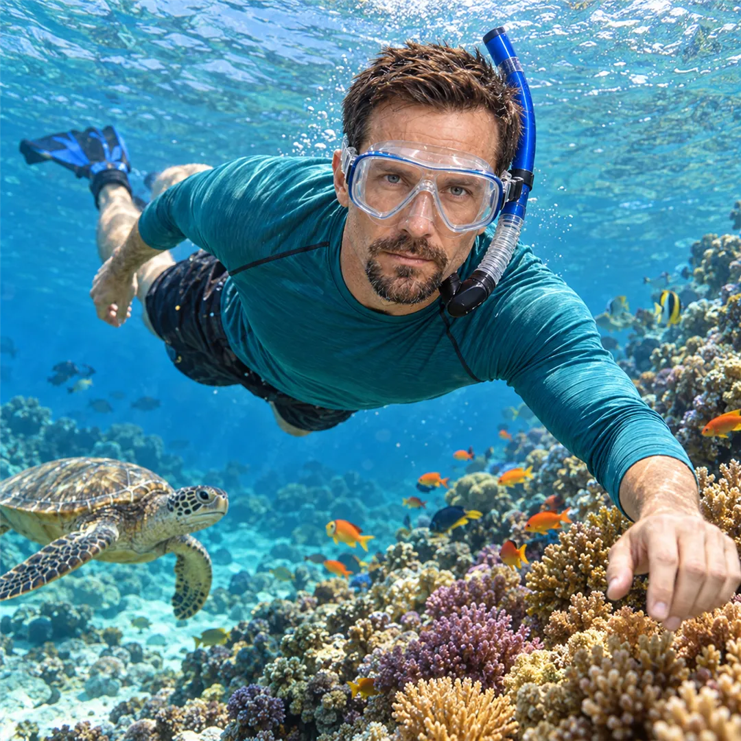 Snorkelling the coral reef