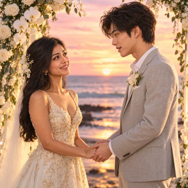 Vows at sunset