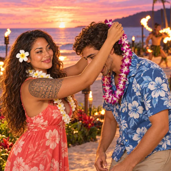 Leis at the sunset luau